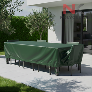 Housse de table d'extérieur enduite de PVC, protection contre le vent, housse de protection pour meubles, housse de table haute densité, résistante aux intempéries, housse de protection pour meubles de patio - Product Image 1