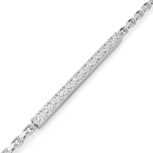 10K <b>Solid</b> <b>Gold</b> Rhodium Plated IGI Certified Lab Grown Diamond Bar Chain Bracelet Brilliant Cut Minimal Women's Jewelry Party - Product Image 2