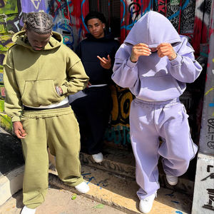 Conjunto de Sudadera con Capucha y Pantalones de Chándal de Invierno para Hombre, Personalizado, Tejido, 100% Algodón, Estilo Urbano, Premium, 400 g/m², con Estampado Serigrafiado - Product Image 6