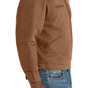 Veste de travail pour homme, best-seller automne/hiver du fabricant - Toile marron rétro, fermeture à boutons robustes et grande poche - Product Image 4