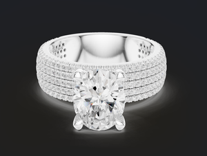 Anillo de Compromiso de Oro Sólido de 14 Quilates de la Mejor Calidad, con Diamantes Completos, Corte Brillante de 2 Quilates, Chapado en Rodio, Lujoso, Certificado por IGI, para Mujer - Product Image 1