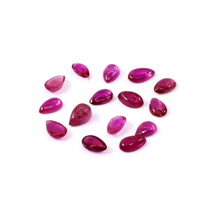 Cabochons de rubis naturels de qualité AAA, taille perle, 4x6mm, pierres précieuses en vrac pour la fabrication de bijoux, prêts à l'emploi - Product Image 2