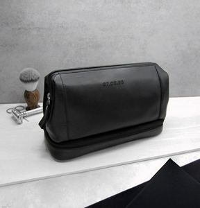 Luxury Genuine Leather <b>Toiletry</b> <b>Bag</b> Mens Dopp Kit Travel Shaving <b>Bag</b> <b>Large</b> Wash <b>Bag</b> Cosmetic Organizer Factory TYG-0202 - Product Image 4