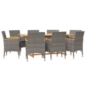 Juego de 8 Muebles de Jardín para Comedor en Gris y Gris Oscuro - Product Image 3