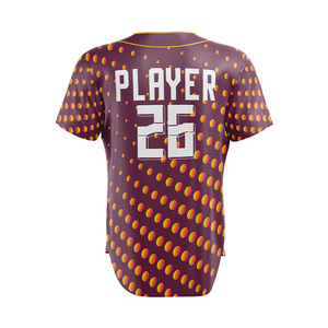 Maillots de baseball/softball personnalisés pour adultes unisexes, respirants, à séchage rapide, 100 % polyester, imprimés par transfert thermique - Product Image 2