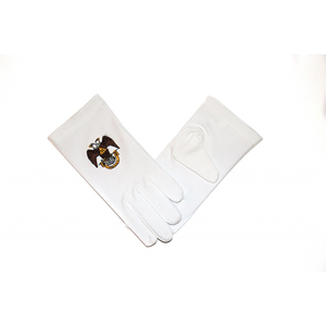 Guantes Masónicos Eminent Commander de Cuero Blanco con Tela de Algodón, Poliéster/Algodón/Metálico, Transpirables, para las Cuatro Estaciones, para Exteriores - Product Image 3
