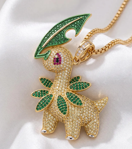 Colgante de Plata 925 Bañado en Oro con Moissanita, Corte Brillante Redondo, Joyería con Diseño de Animal para Fiesta - Product Image 1