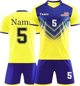 Conjuntos de Camisetas de Fútbol con Estampado Sólido Personalizables, 100% Poliéster, 160g, Transferencia Térmica, Logotipo del Equipo Personalizado, Servicio OEM - Product Image 2