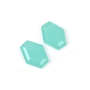 Aqua Chalcedony Hexagon Shape Step Cut High Polish 10x16mm Top Quality Loose Cabochon Gemstone Jewelry Making Pendant Necklace - Product Image 3