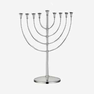 Menorah plateada de estilo moderno, recién llegada, para decoración de mesas en casas y villas, portavelas decorativo para Hanukkah. - Product Image 4