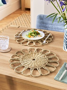 Manteles Individuales Redondos Tejidos Naturales, Decoración de Mesa, Manteles Individuales de Pasto Marino de Alta Calidad, Manteles de Alta Calidad para Decoración del Hogar y Restaurantes - Product Image 5