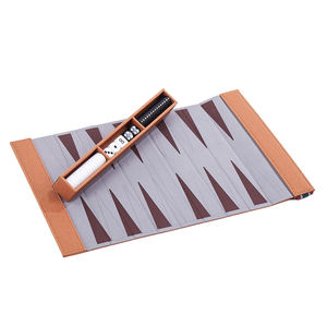 Stock New Design Travel Foldable Portable Fabric Handmade Premium Luxury Roll Leather <b>Backgammon</b> Durable Eco-Friendly - Product Image 1