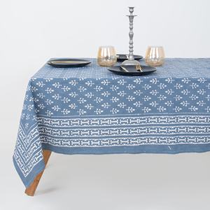 Nouvelle collection de nappes de table en coton indien imprimées à la main, écologiques, bleu Dabu, à motifs floraux, pour mariage - Product Image 1