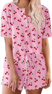 Pajamas Set for Women Short Sleeve Lounge Set 2 Piece Loungewear <b>PJs</b> Soft Cute Lightweight Sleepwear - Product Image 5