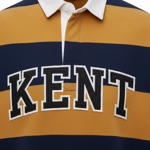 Polo de rugby personnalisé en molleton bouclette avec broderie appliquée, manches longues, 100 % coton épais 330 GSM, respirant, pour homme, sur mesure OEM - Product Image 3