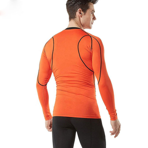 Camiseta de Compresión de Manga Larga Naranja para Hombre, Secado Rápido, Poliéster y Elastano, Ropa Interior para Entrenamiento en el Gimnasio - Product Image 2
