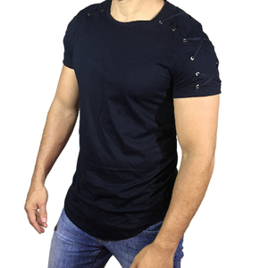T-shirt pour homme élégant en tissu 100% coton et bambou, matière de haute qualité, doux, confortable, respirant, coupe ample - Product Image 5