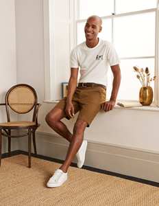 Pantalones Cortos de Algodón de Color Sólido para Hombre, con Bolsillos, Cintura Media, Estilo Casual, Cierre de Botón, Tejido Transpirable - Product Image 5