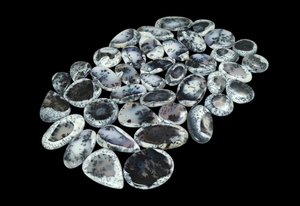 Radha Arts Natural <b>White</b> Gray Dendrite Opal Mix Shape Cabochon Gemstone Flat Back Free Sizes Loose Gemstones Rajasthan for - Product Image 4