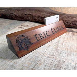 Walnut Wood Custom Bar Sign 3D Carved Logo - Wholesale Personalized Wooden Signs India - Product Image 3