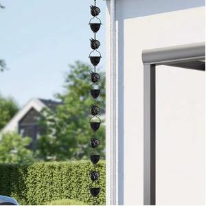 Cadena de Lluvia Metálica con Diseño de Mariquita y Cubos Recolectores, Cadena Decorativa para Drenaje de Agua en Jardín, Decoración Colgante para Patio - Product Image 4