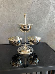 ชามเสิร์ฟทรงสูงสีทองหรูหราพร้อมฐานลายพื้นผิวสำหรับตกแต่งเสิร์ฟขนมหวาน - Product Image 6