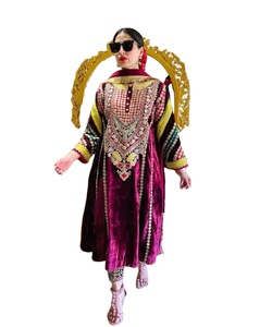 Womens Party Wear - Heavy Silk Georgette Dress with Chinon Embroidery - Product Image 1