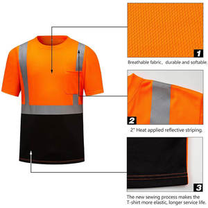 Vêtements de travail haute visibilité personnalisés avec logo, vêtements de sécurité réfléchissants, t-shirt polo de sécurité respirant pour les travailleurs - Product Image 4