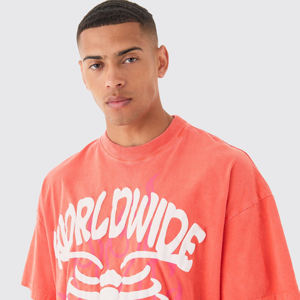 Camiseta Oversize de Algodón 100% en Blanco al por Mayor, de Alto Gramaje, con Logotipo 3D Personalizado, Estampado Puff para Hombre - Product Image 4
