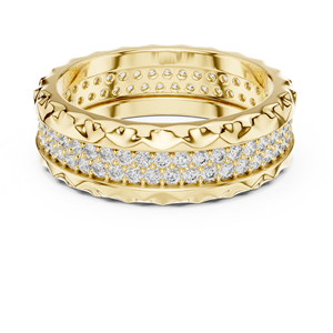 Bague d'éternité minimaliste unisexe en diamant de culture taille brillant, plaqué or jaune 18 carats et rhodium, pour fiançailles, mariage et occasions spéciales - Product Image 3