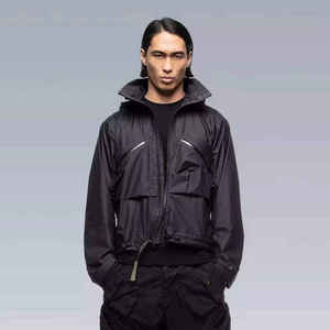 Veste technique imperméable unisexe, streetwear fonctionnel, coupe-vent, veste cargo tactique avec plusieurs poches pour hommes - Product Image 1