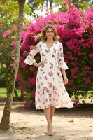 Robe de soirée décontractée élégante en georgette blanche unie, avec doublure en crêpe, col en V, manches trois-quarts, longueur maxi, taille naturelle, entièrement ajustée