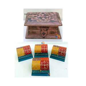 กล่องเก็บของตกแต่งลายไม้แกะสลักสไตล์วินเทจทำด้วยมือจำนวนมาก1ชิ้น - Product Image 4