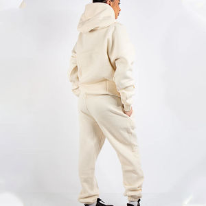 Sweat-shirt à capuche de couleur unie pour femmes, avec cordon de serrage et poches latérales, tenue décontractée d'automne, manches longues, coupe ample, survêtement - Product Image 2