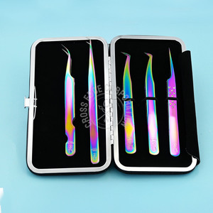 Professional Fiber Tip <b>Lash</b> Tweezer 45 90 Degree Volume Eyelash Tweezer Stainless Steel Boot <b>Lash</b> Extension Tweezer Set <b>Kit</b> - Product Image 2