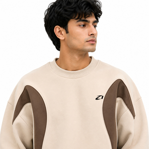Ensemble de survêtement 2 pièces en molleton de coton, sweat-shirt à col rond et pantalon ample, style décontracté urbain, marque privée, vente en gros - Product Image 4