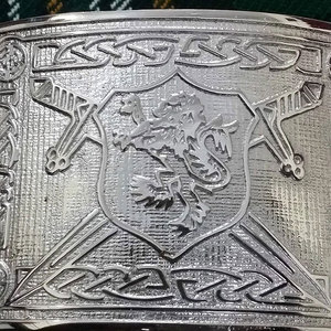 Hebilla de cinturón escocesa de gran venta con león saltarín cromado, hebillas de cinturón tradicionales celtas para hombres y mujeres - Product Image 5