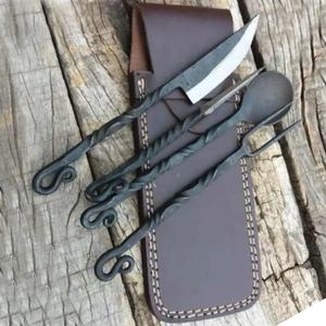 Couteau de cuisine artisanal en acier carbone Jexmoo, forgé à la main, style médiéval vintage - Product Image 2