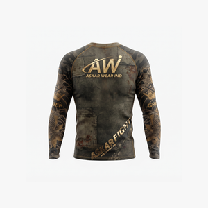 เสื้อแรชการ์ดแขนยาวสำหรับผู้ชาย ยี่ห้อ Askar Wear ลายพรางพิมพ์แบบ Sublimation แห้งเร็ว พร้อมโลโก้ด้านหลัง - Product Image 2