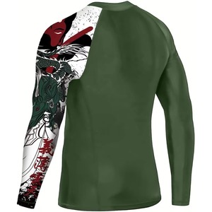 Camiseta de Natación de Manga Larga para Hombre, Degradado Púrpura y Verde, de Secado Rápido, Spandex y Poliéster, con Estampado por Sublimación - Product Image 6