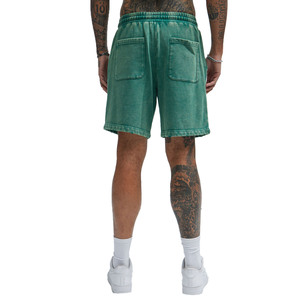 Pantalones Cortos Personalizados para Hombre, Estilo Vintage, Lavado Ácido, con Cordón, Efecto Desteñido, Borde Crudo, Estampado Puff, 100% Algodón, Cintura Media, Ecológicos - Product Image 3