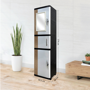 Armario de Almacenamiento de Plástico de 5 Niveles con Puerta Redondeada, Organizador Multiusos Portátil, Armario Compacto Desmontable - Product Image 6