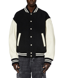 Veste bomber varsity en molleton de coton de haute qualité OEM, logo personnalisé, boutons pression, veste d'extérieur varsity - Product Image 1