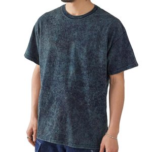Heavyweight Long Eco-Friendly Silk <b>Screen</b> Printed Bleach Acid Washed Oversize Vintage Men's Oversize Vintage T-Shirt Cotton - Product Image 1