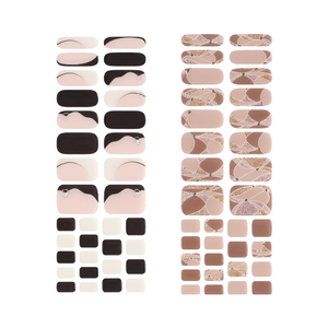 Semi Cured <b>Nail</b> Stickers Korea Factory OEM <b>Nail</b> Wraps Supplier Art Brown Warm Autumn - Product Image 3