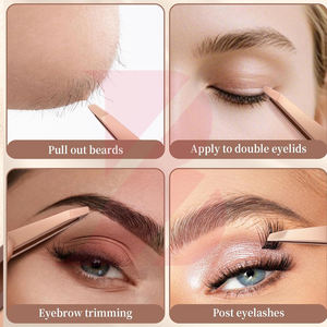 Logo personnalisé, poignée antidérapante, meilleur fournisseur, qualité supérieure, outils de beauté en acier inoxydable durables, pointe inclinée pour l'épilation - Product Image 4