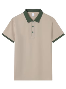 Black Solid Cotton Knitted for Shirt Men Breathable Short Sleeve Work Custom Logo Printing Digital Printing OEM/ODM Service - Product Image 2