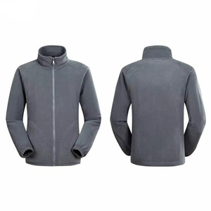 Custom Polar Fleece <b>Jacket</b> Men Grey Olive Green Black Stand Collar Full <b>Zip</b> <b>Up</b> Outdoor Thermal Warm Soft Fleece Coat - Product Image 3