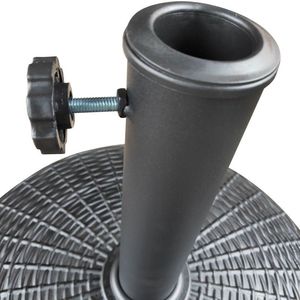 Base per Ombrellone da Patio in Metallo Verniciato a Polvere Nera, 22 Libbre, Rotonda - Product Image 6