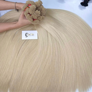 Sun Hair Company Double Drawn Blonde Pointe Plate Kératine Cuticule Alignée Remy Hair Extensions de Cheveux Humains Vietnamiens Cabello Humano - Product Image 1